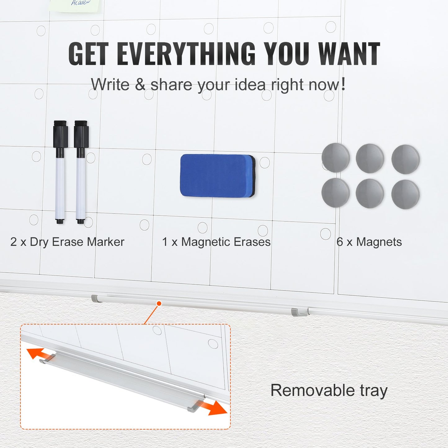 Magnetic Whiteboard Dry Erase Board 36" x 24" Wall Mounted for Office - Image 5