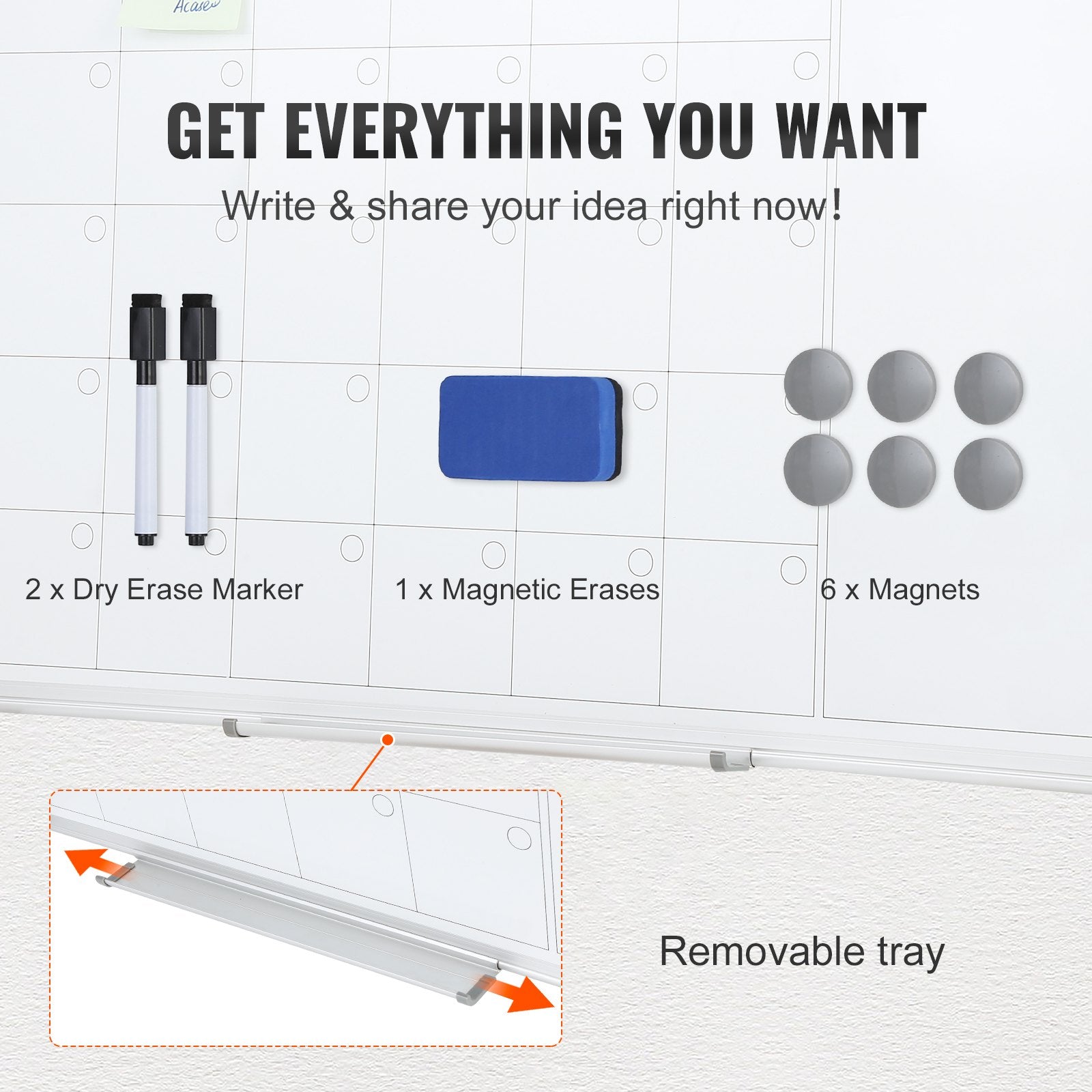 Magnetic Whiteboard Dry Erase Board 36" x 24" Wall Mounted for Office - Image 5