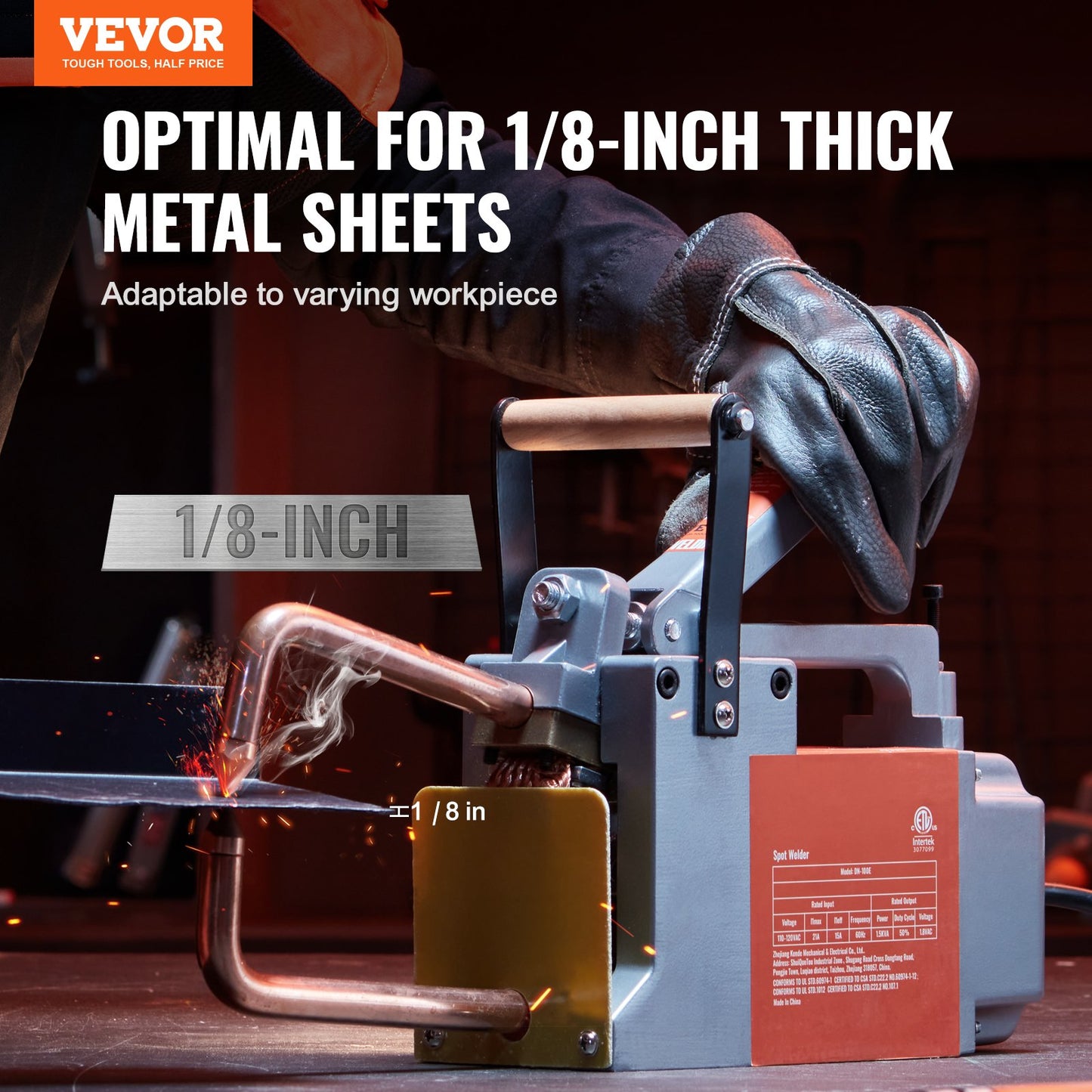 Portable Spot Welder, 1/8-inch Thick Spot Welder Machine with 8KVA Input Capacity, Handheld Welding Tip Gun Metal Sheet Spot Welding Machine for Carbon Steel, Aluminum Sheet - Image 2