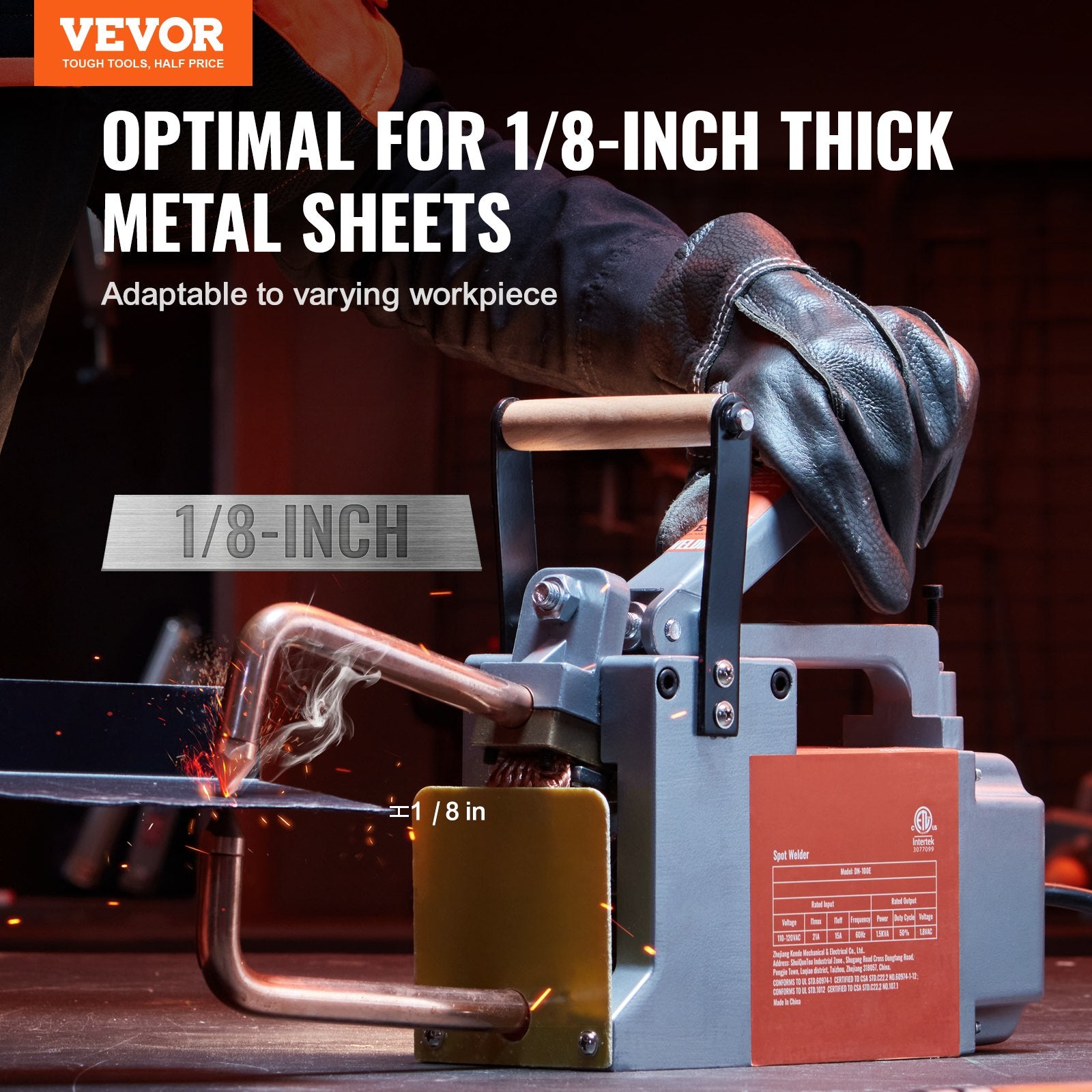 Portable Spot Welder, 1/8-inch Thick Spot Welder Machine with 8KVA Input Capacity, Handheld Welding Tip Gun Metal Sheet Spot Welding Machine for Carbon Steel, Aluminum Sheet - Image 2