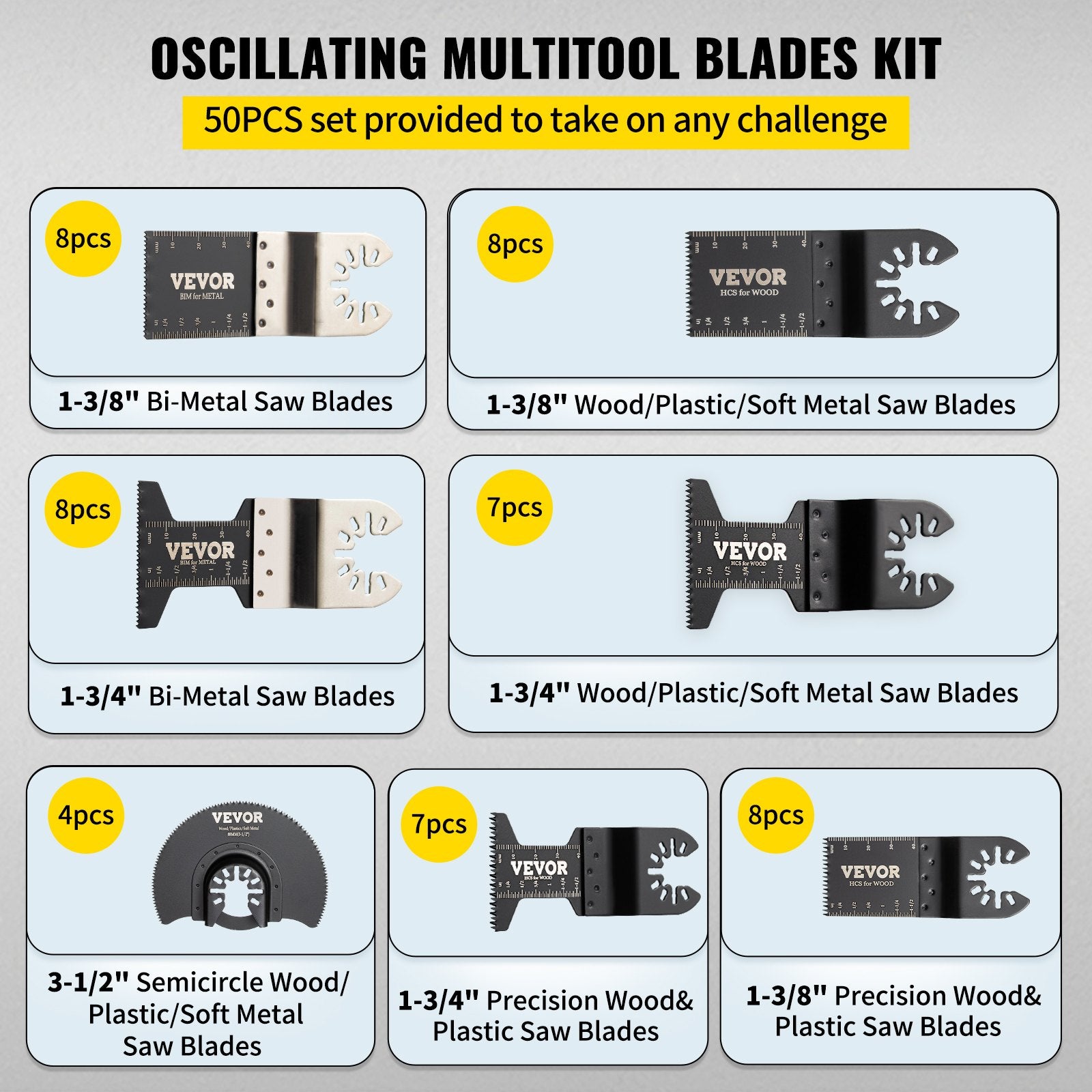 Oscillating Multi Tool Saw Blades Multi Tool Blades 50PCS for Wood Metal - Image 4