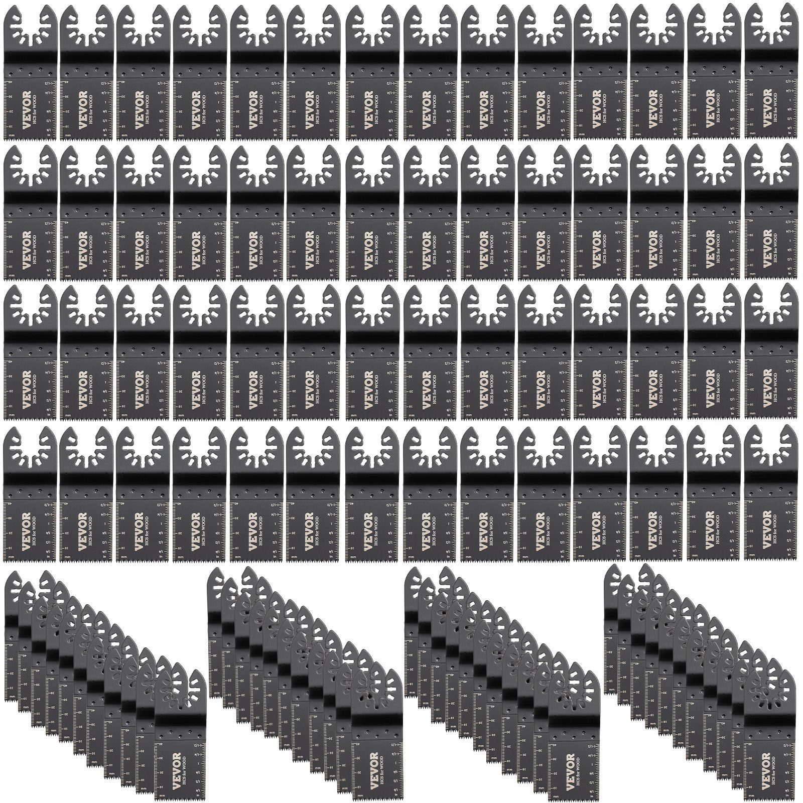 100PCS Oscillating Saw Blades, Quick Release Multitool Blades Kit, HCS Tool Blades for Wood Plastic, Compatible with Dewalt Dremel Fein Worx Bosch Makita Milwaukee