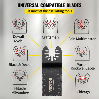 100PCS Oscillating Saw Blades, Quick Release Multitool Blades Kit, HCS Tool Blades for Wood Plastic, Compatible with Dewalt Dremel Fein Worx Bosch Makita Milwaukee - Image 3