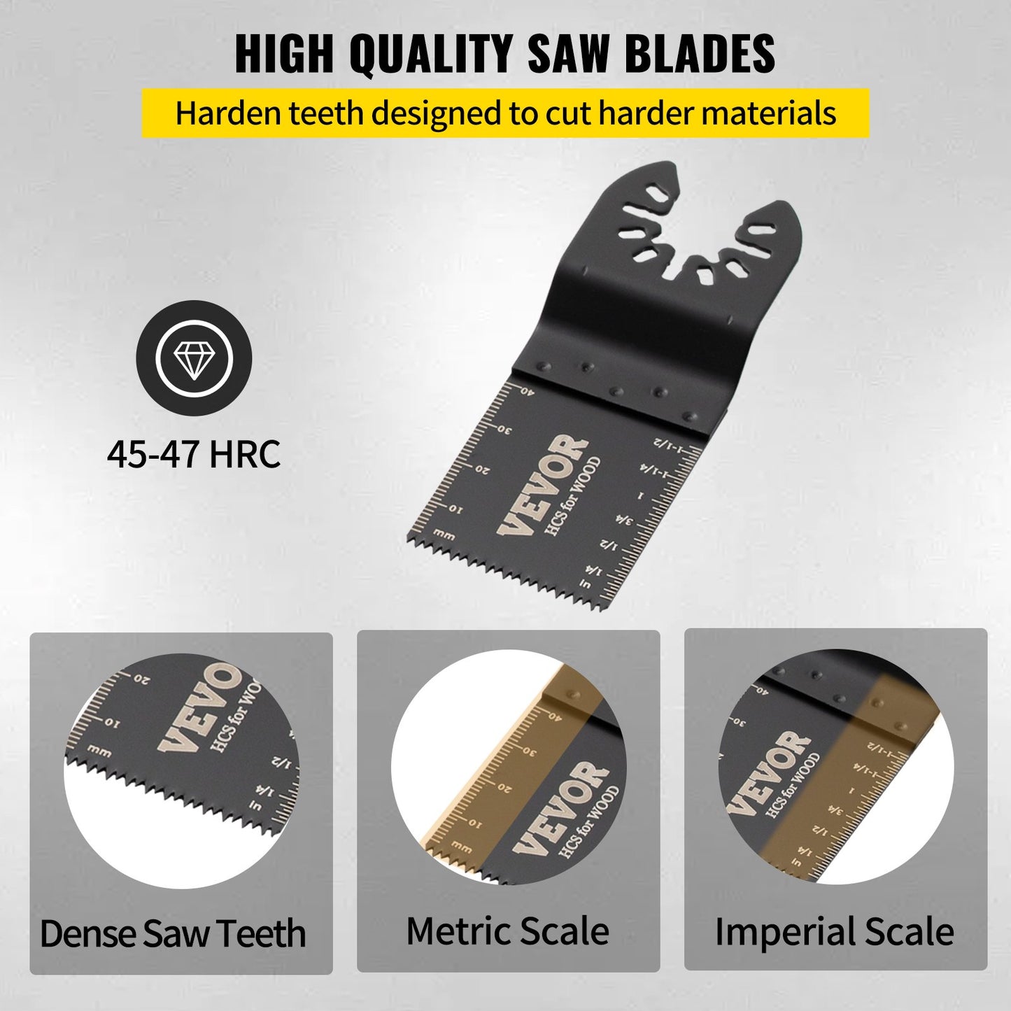 100PCS Oscillating Saw Blades, Quick Release Multitool Blades Kit, HCS Tool Blades for Wood Plastic, Compatible with Dewalt Dremel Fein Worx Bosch Makita Milwaukee - Image 5