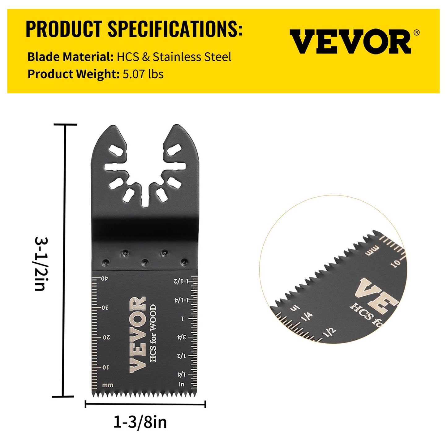 100PCS Oscillating Saw Blades, Quick Release Multitool Blades Kit, HCS Tool Blades for Wood Plastic, Compatible with Dewalt Dremel Fein Worx Bosch Makita Milwaukee - Image 7