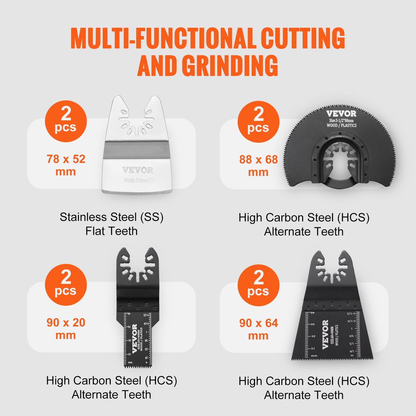 30PCS Multi Tool Blades Kits, Universal Quick Release Oscillating Saw Blades, 8 Types Wood Metal Plastic Oscillating Tool Blades, Fit Dewalt Bosch Milwaukee Hitachi Chicago Craftsman - Image 3