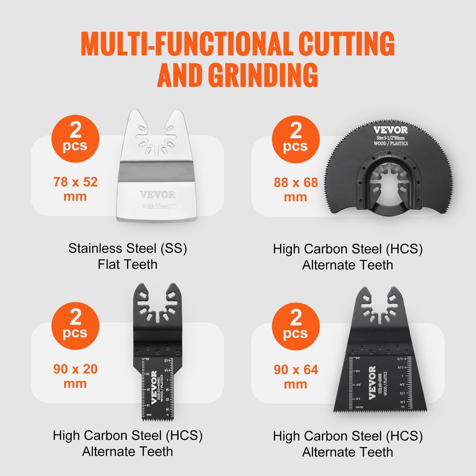 30PCS Multi Tool Blades Kits, Universal Quick Release Oscillating Saw Blades, 8 Types Wood Metal Plastic Oscillating Tool Blades, Fit Dewalt Bosch Milwaukee Hitachi Chicago Craftsman - Image 3