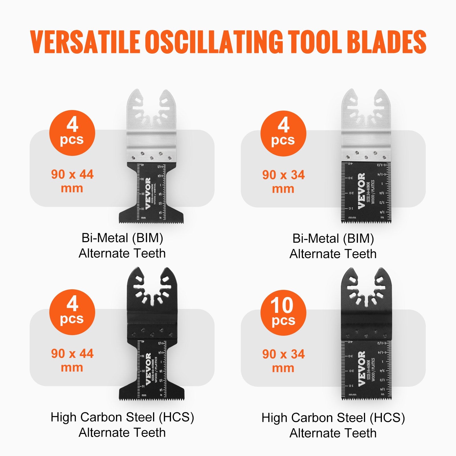 30PCS Multi Tool Blades Kits, Universal Quick Release Oscillating Saw Blades, 8 Types Wood Metal Plastic Oscillating Tool Blades, Fit Dewalt Bosch Milwaukee Hitachi Chicago Craftsman - Image 4