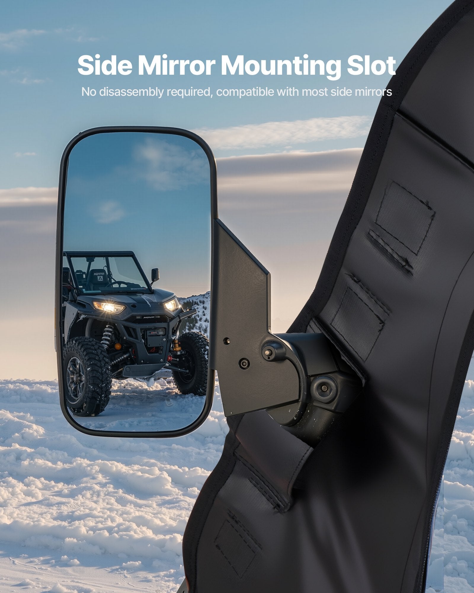 Cab Enclosure Upper Doors, Compatible with Polaris RZR PRO 2020-2024/Polaris RZR Turbo2022-2024, Soft Upper Doors, Upgraded Zipper UTV Soft Side Window Kit, Fit with Side Mirrors and Windshields - Image 5