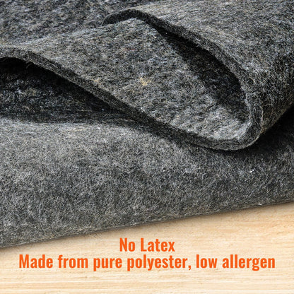 Rug Pad Without Slip Resistance, Protective Cushioning Carpet Pad, 8' x 10', 1/2"Thick, 100% Pure Polyester Felt, 7-8㎡ Premium Comfort Underfoot Carpet Padding Rug Cushion for All Floors, Gray - Image 3