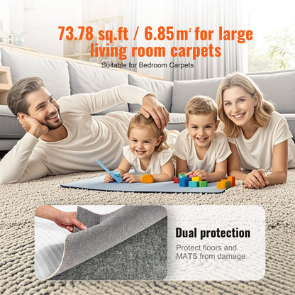 Rug Pad Without Slip Resistance, Protective Cushioning Carpet Pad, 8' x 10', 1/2"Thick, 100% Pure Polyester Felt, 7-8㎡ Premium Comfort Underfoot Carpet Padding Rug Cushion for All Floors, Gray - Image 6