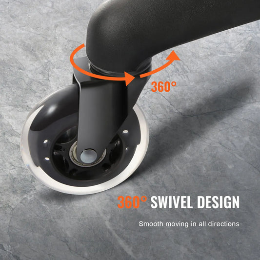 Office Chair Wheels, Set of 5, 76.2 mm Caster Wheels Replacement for Hardwood Floors and Carpet, Heavy Duty Computer Gaming Desk Casters with 59 kg Load Capacity, Universal Fit for Most Chairs - Image 5