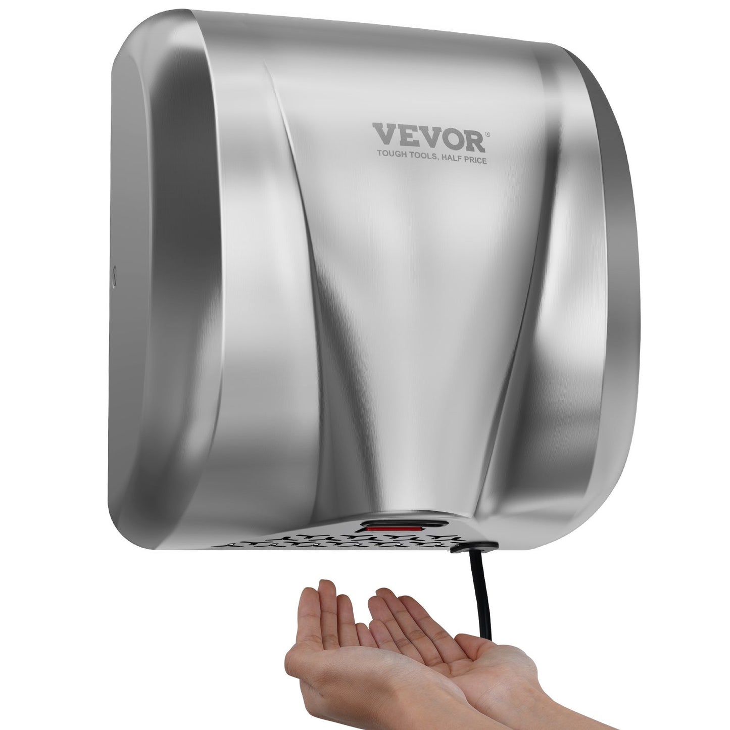 Heavy Duty Commercial Hand Dryer, 1800W Automatic High Speed Stainless Steel Warm Wind Hand Blower, 220V-240V Plug In/Hardwired Two Power Options, Compliant for Industry Business Restrooms - Image 9