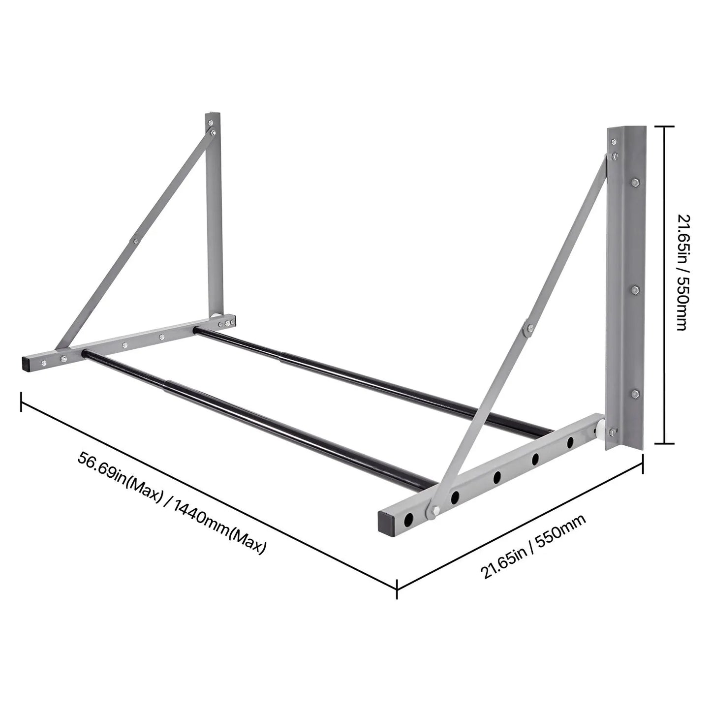 Wall Mounted Folding Tire Rack, 32" - 48" Adjustable Tire Rack, Q235 Heavy-Duty Steel Tire Storage Rack for R14-R20 inch Standard Tires, Max 300lbs Load Capacity for Garage Workshop Repair Shop - Image 8