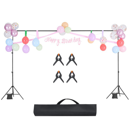 Backdrop Stand, 198 x 300 cm Adjustable Photo Backdrop Stand Kit, Portable Background Backdrop Stand with 5 Crossbars, Heavy Duty Projector Screen Stand, for Wedding, Photo Video Studio & Party - Image 9