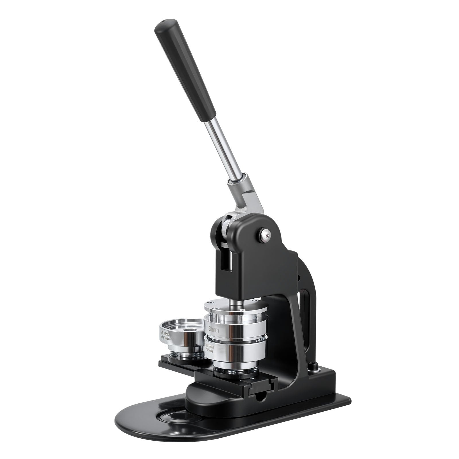 Button Maker Machine, 58 mm, Pin Maker Machine with 500pcs Button Parts, Circle Cutter, Hex Wrenches and Magic Book, Ergonomic Handle, for DIY Badges, Personalized Pins and Key Chains, Black