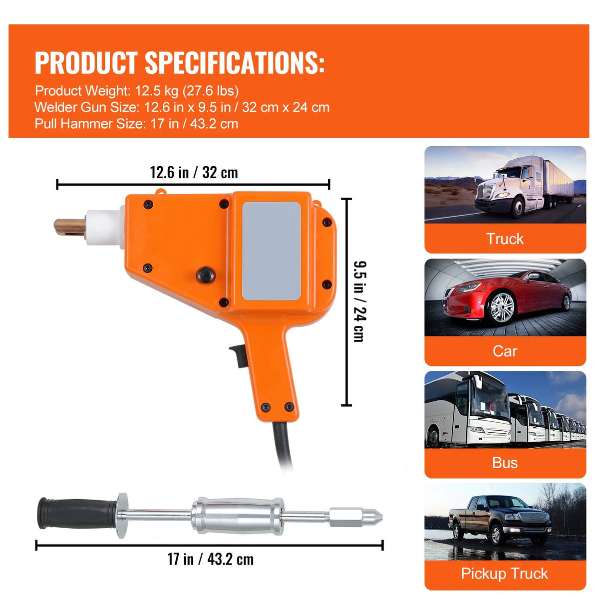 Stud Welder Kit, 5500 Stud Welder Dent Repair Kit, 800VA Spot Welder Stud Kit, Stud Gun Dent Puller Kit with Complete Accessories, Dent Welder Repair for Auto Body Repairing - Image 7