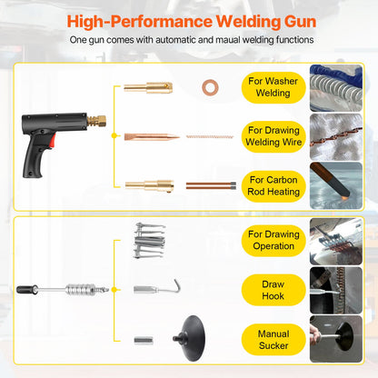 Stud Welder Dent Repair Kit, Spot Welding Machine with Slide Hammer Dent Puller, Professional Dent Removal Kit for Auto Body Dent Repair - Image 4