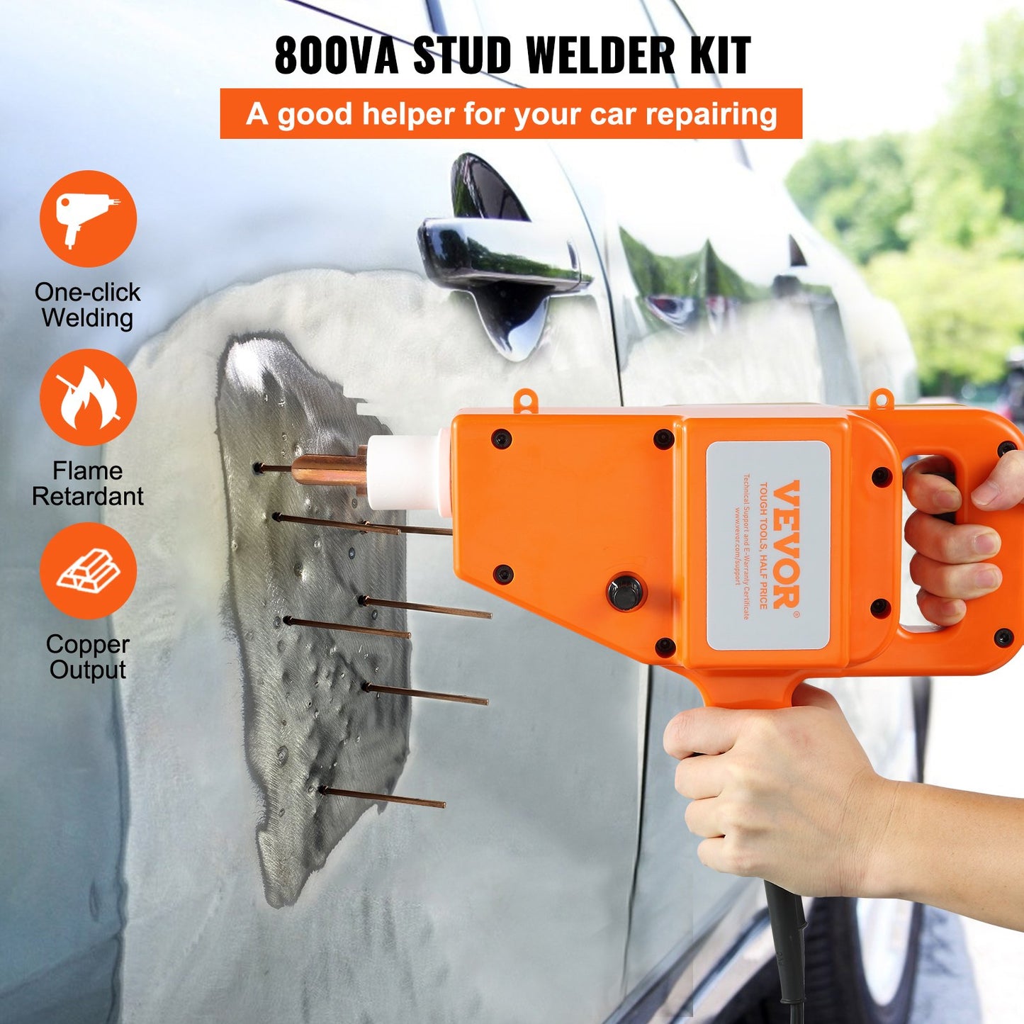 Stud Welder Kit, 1600A Stud Welder Dent Repair Kit, 800VA Spot Welder Stud, 220V Stud Gun Dent Puller Kit with Complete Accessories, Dent Welder Repair for Auto Body Repairing - Image 2