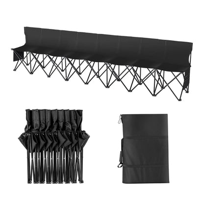 8 Seat Portable Folding Sport Bench Outdoor Camping Chair with Carry Bag - Image 8