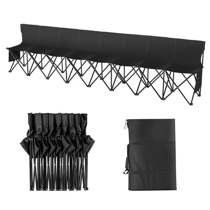 8 Seat Portable Folding Sport Bench Outdoor Camping Chair with Carry Bag - Image 9
