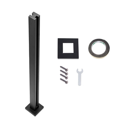 Glass Clamp, 41.34" Height Glass Railing Bracket for 0.39 "-0.47 " Thickness Tempered Glass, 304 Stainless Steel Glass Mounting Clamp, Glass Shelf Bracket for Balcony, Garden, Deck, Stair, Black - Image 9