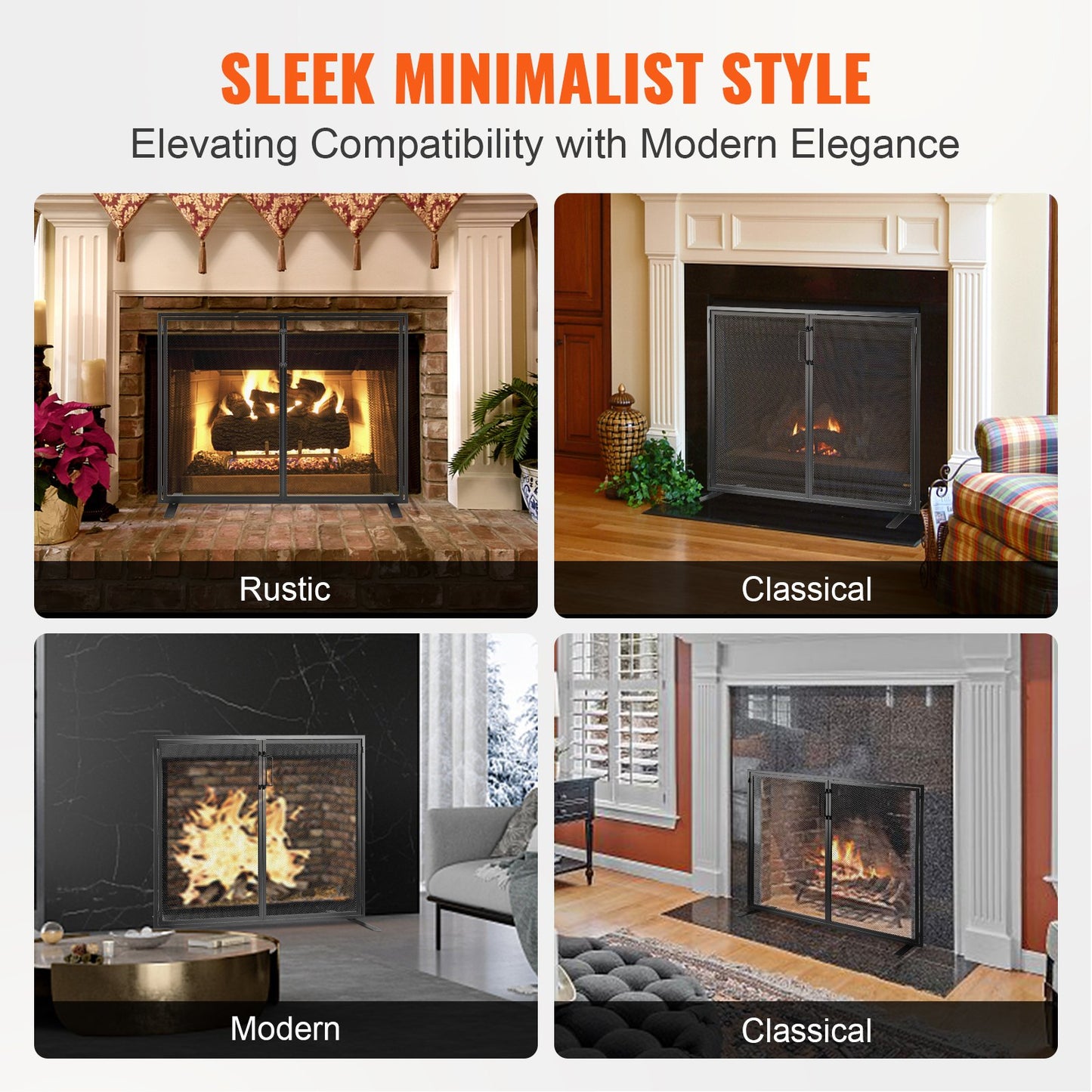Fireplace Screen 1 Panel with Door, Sturdy Iron Mesh Fireplace Screen, 990(L) x780(H)MM Spark Guard Cover, Simple Installation, Free Standing Fire Fence Grate for Living Room Home Decor Modern - Image 3
