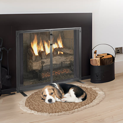 Fireplace Screen 1 Panel with Door, Sturdy Iron Mesh Fireplace Screen, 990(L) x780(H)MM Spark Guard Cover, Simple Installation, Free Standing Fire Fence Grate for Living Room Home Decor Modern - Image 8