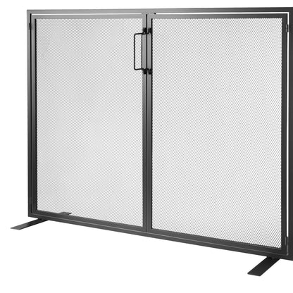 Fireplace Screen 1 Panel with Door, Sturdy Iron Mesh Fireplace Screen, 990(L) x780(H)MM Spark Guard Cover, Simple Installation, Free Standing Fire Fence Grate for Living Room Home Decor Modern - Image 9