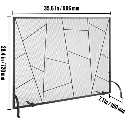 Fireplace Screen Single Panel, Sturdy Iron Mesh Fireplace Screen, 906(L) x720(H)MM Spark Guard Cover, Simple Installation, Free Standing Fire Fence Grate for Living Room Home Decor Modern - Image 8