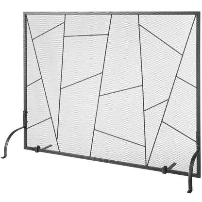 Fireplace Screen Single Panel, Sturdy Iron Mesh Fireplace Screen, 906(L) x720(H)MM Spark Guard Cover, Simple Installation, Free Standing Fire Fence Grate for Living Room Home Decor Modern - Image 9