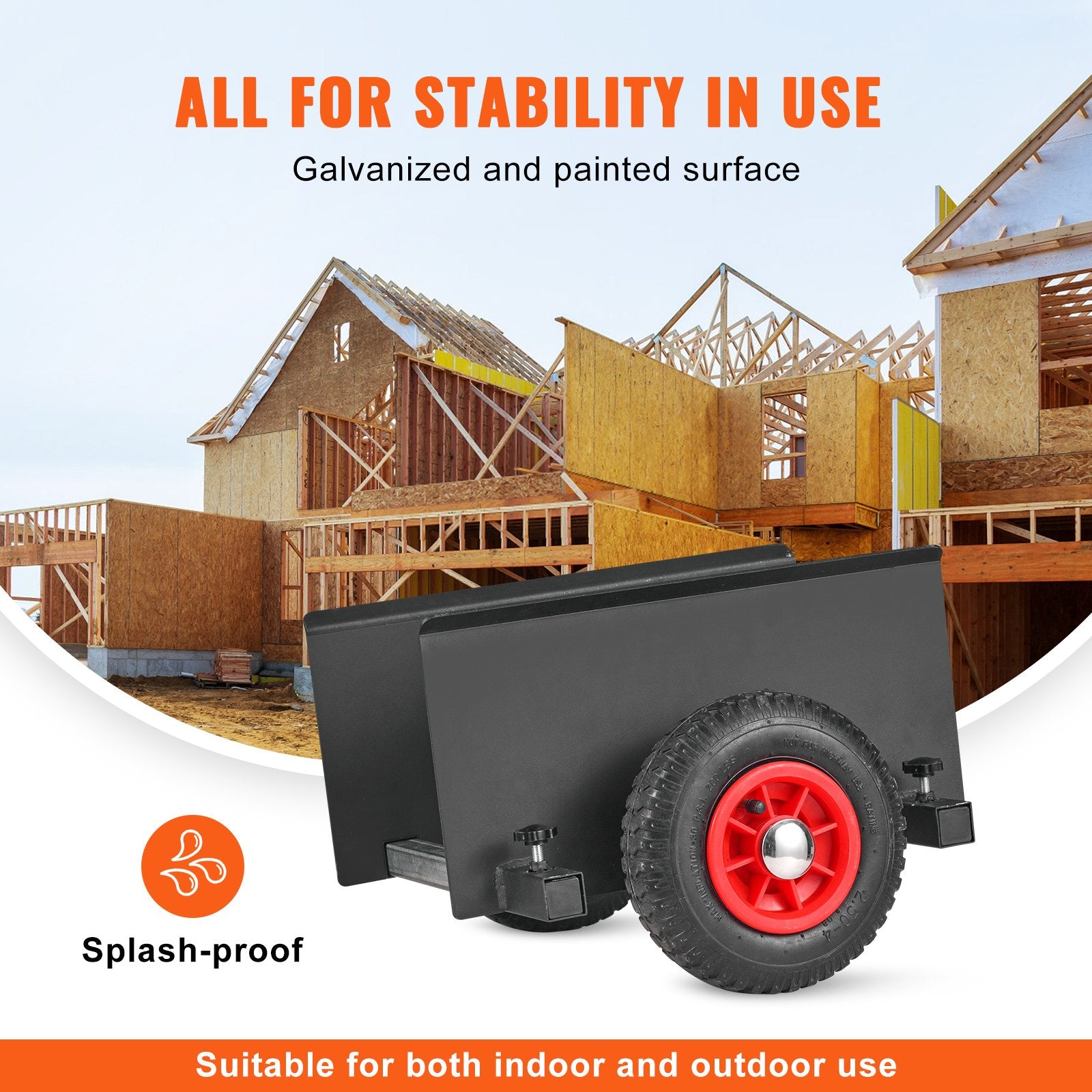 Panel Dolly, 600LBS Capacity Slab Dolly, Heavy-duty Drywall Mover with 8" Pneumatic Wheels, Adjustable Clamp Panel Cart for Drywall Sheet, Material Handling, All Terrain Moving Cart - Image 3