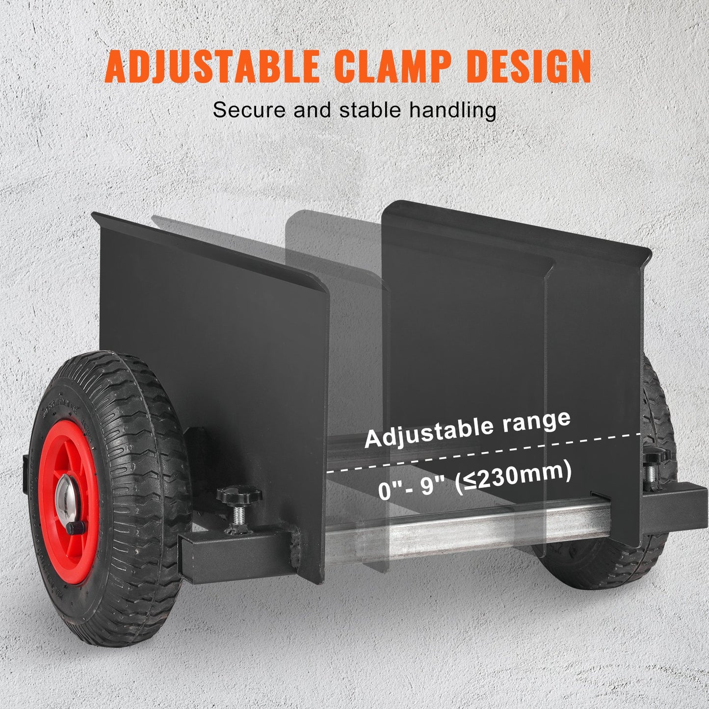 Panel Dolly, 600LBS Capacity Slab Dolly, Heavy-duty Drywall Mover with 8" Pneumatic Wheels, Adjustable Clamp Panel Cart for Drywall Sheet, Material Handling, All Terrain Moving Cart - Image 5