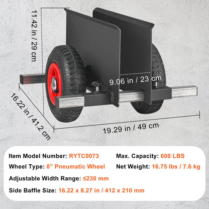 Panel Dolly, 600LBS Capacity Slab Dolly, Heavy-duty Drywall Mover with 8" Pneumatic Wheels, Adjustable Clamp Panel Cart for Drywall Sheet, Material Handling, All Terrain Moving Cart - Image 7