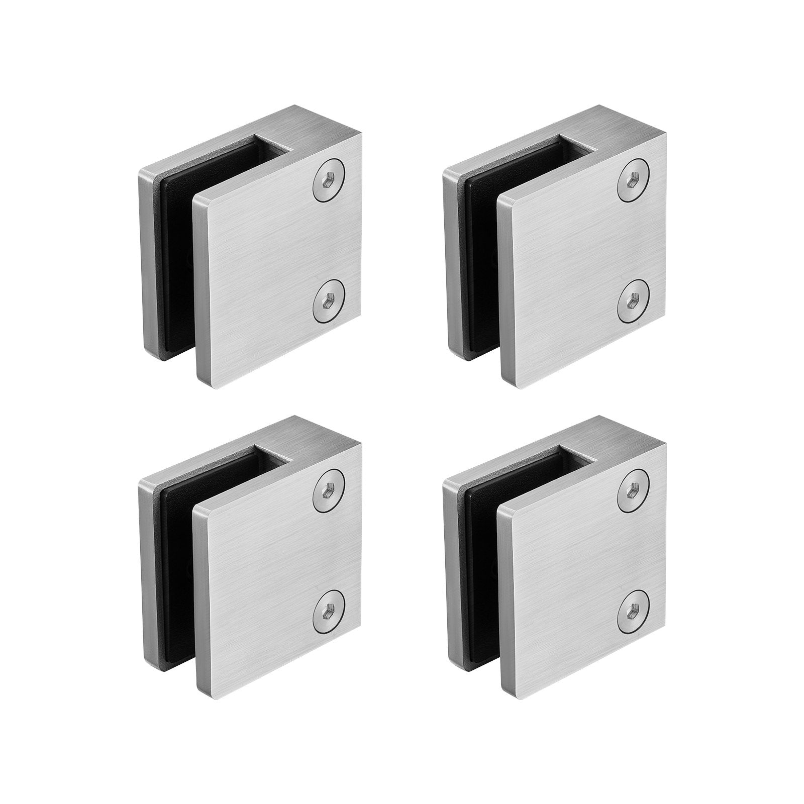 Glass Clamp, 4 PCS Square Glass Railing Bracket for 0.31 "-0.47 " Tempered Glass, 304 Stainless Steel Glass Mounting Clamp, Glass Shelf Bracket for Balcony, Garden, Pool, Stair, Silver - Image 9