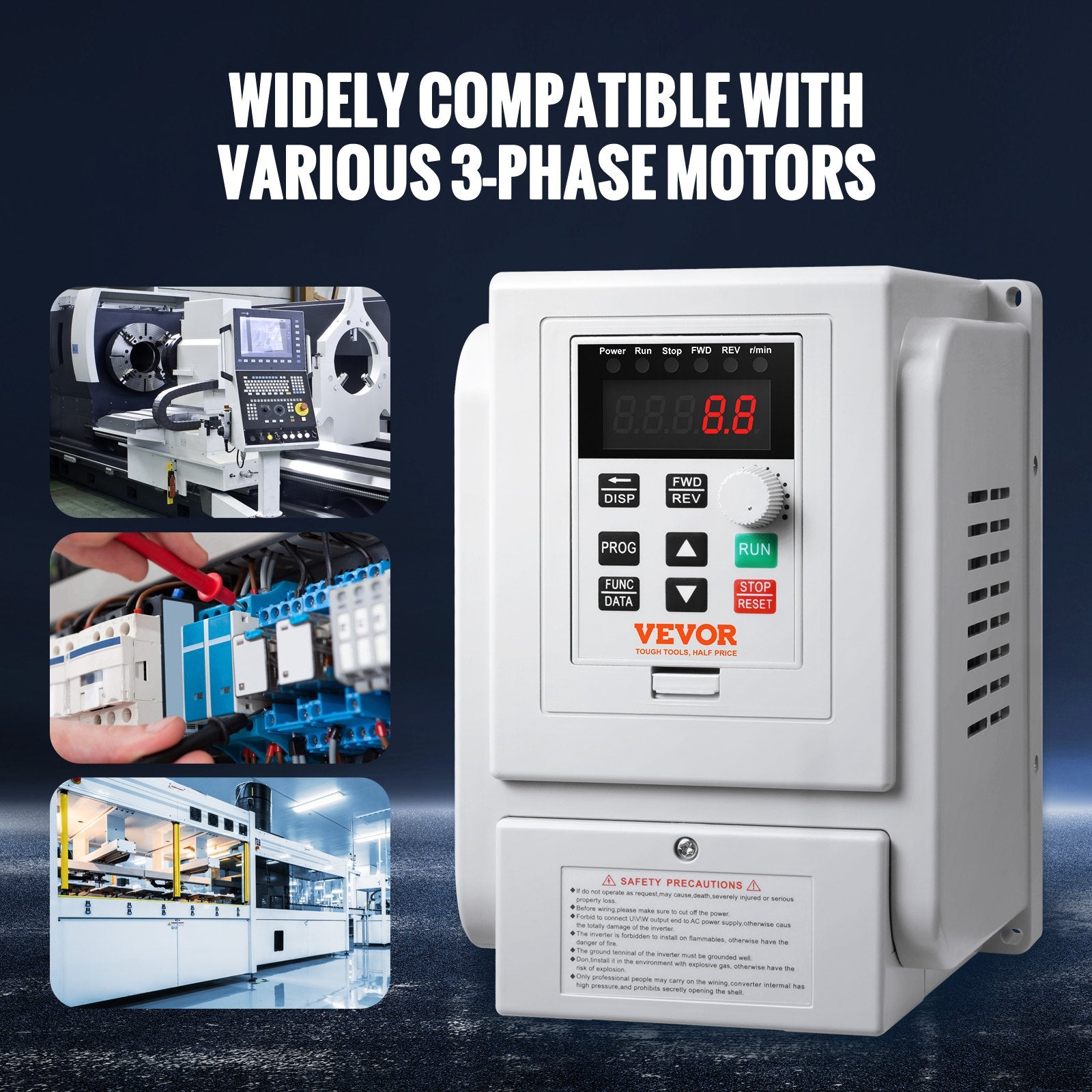 VFD 5HP, 4KW, 18A, 1 Phase 220V-240V Input to 3 Phase 220V-240V Output Variable Frequency Drive, 0-400Hz VFD for AC Motor Speed Control - Image 6