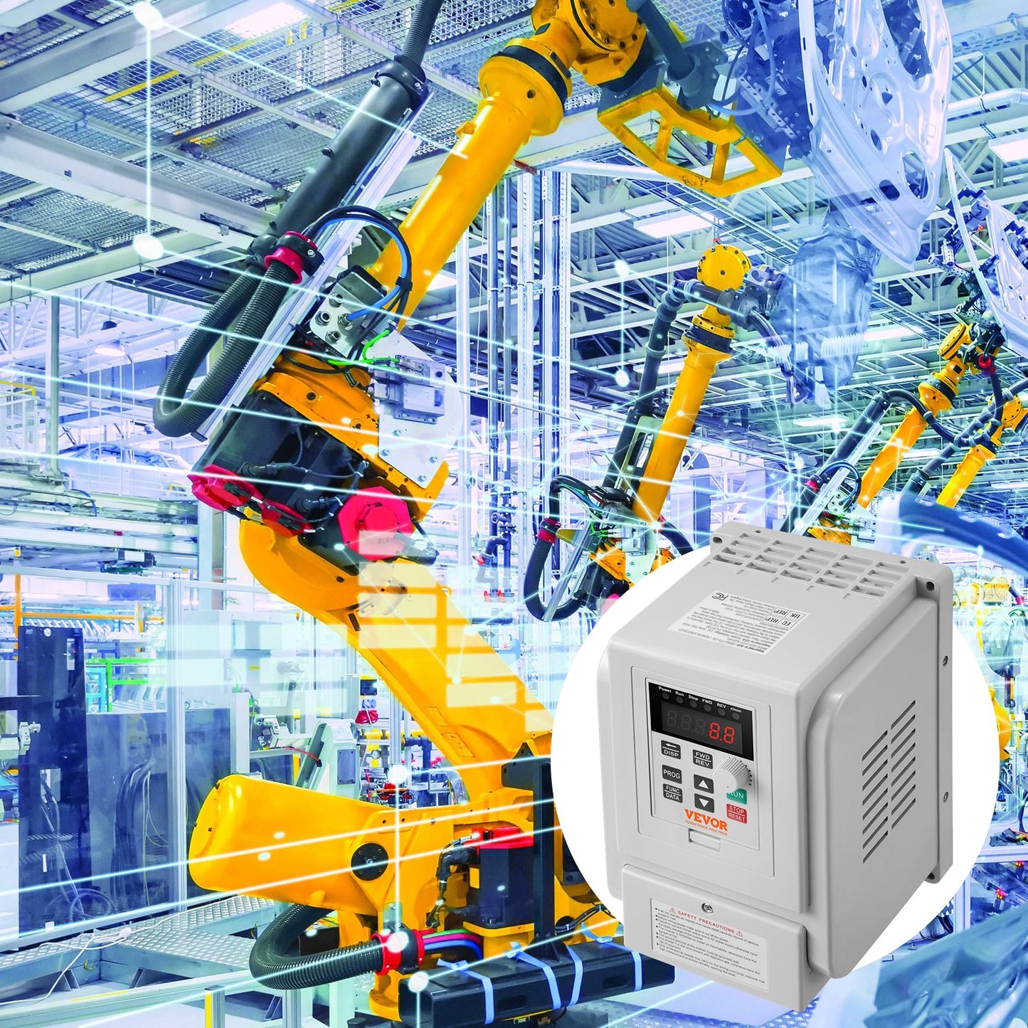 VFD 5HP, 4KW, 18A, 1 Phase 220V-240V Input to 3 Phase 220V-240V Output Variable Frequency Drive, 0-400Hz VFD for AC Motor Speed Control - Image 8