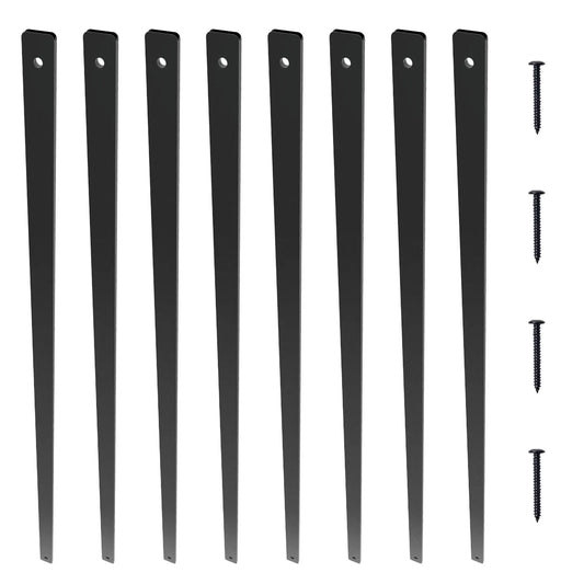 Staircase Metal Balusters, 29.5'' x 1'' Flat Aluminum Alloy Decorative Banister Spindles, 51 Pack Deck Baluster with Screws, Classic Hollow Deck Railing Satin Black Powder Coated for Porch