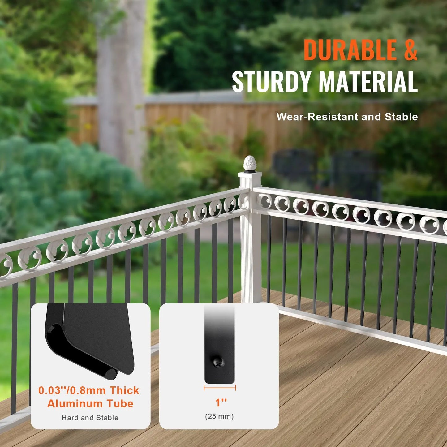 Staircase Metal Balusters, 29.5'' x 1'' Flat Aluminum Alloy Decorative Banister Spindles, 51 Pack Deck Baluster with Screws, Classic Hollow Deck Railing Satin Black Powder Coated for Porch - Image 2