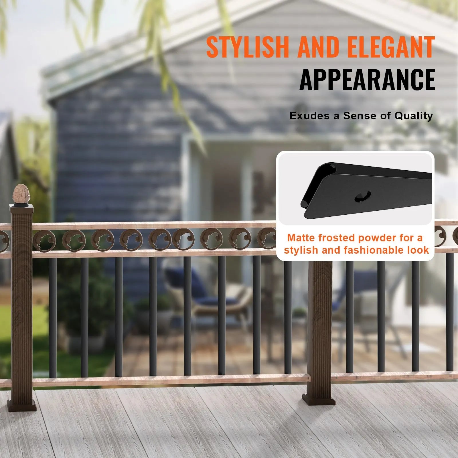 Staircase Metal Balusters, 29.5'' x 1'' Flat Aluminum Alloy Decorative Banister Spindles, 51 Pack Deck Baluster with Screws, Classic Hollow Deck Railing Satin Black Powder Coated for Porch - Image 4