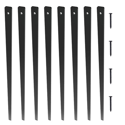 Staircase Metal Balusters, 32.28"x1"x0.2" Flat Aluminum Alloy Decorative Banister Spindles, 51 Pack Deck Baluster with Screws, Classic Hollow Deck Railing Satin Black Powder Coated for Porch
