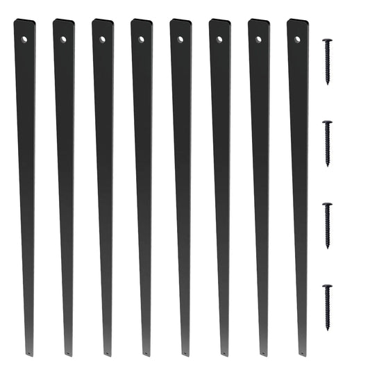 Staircase Metal Balusters, 32.28"x1"x0.2" Flat Aluminum Alloy Decorative Banister Spindles, 51 Pack Deck Baluster with Screws, Classic Hollow Deck Railing Satin Black Powder Coated for Porch