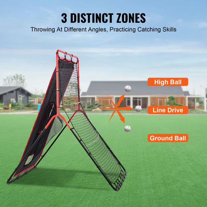 Baseball And Softball Rebounder Net 3.5x4.5 ft 2-in-1 Switch Hitter Pitch - Image 3
