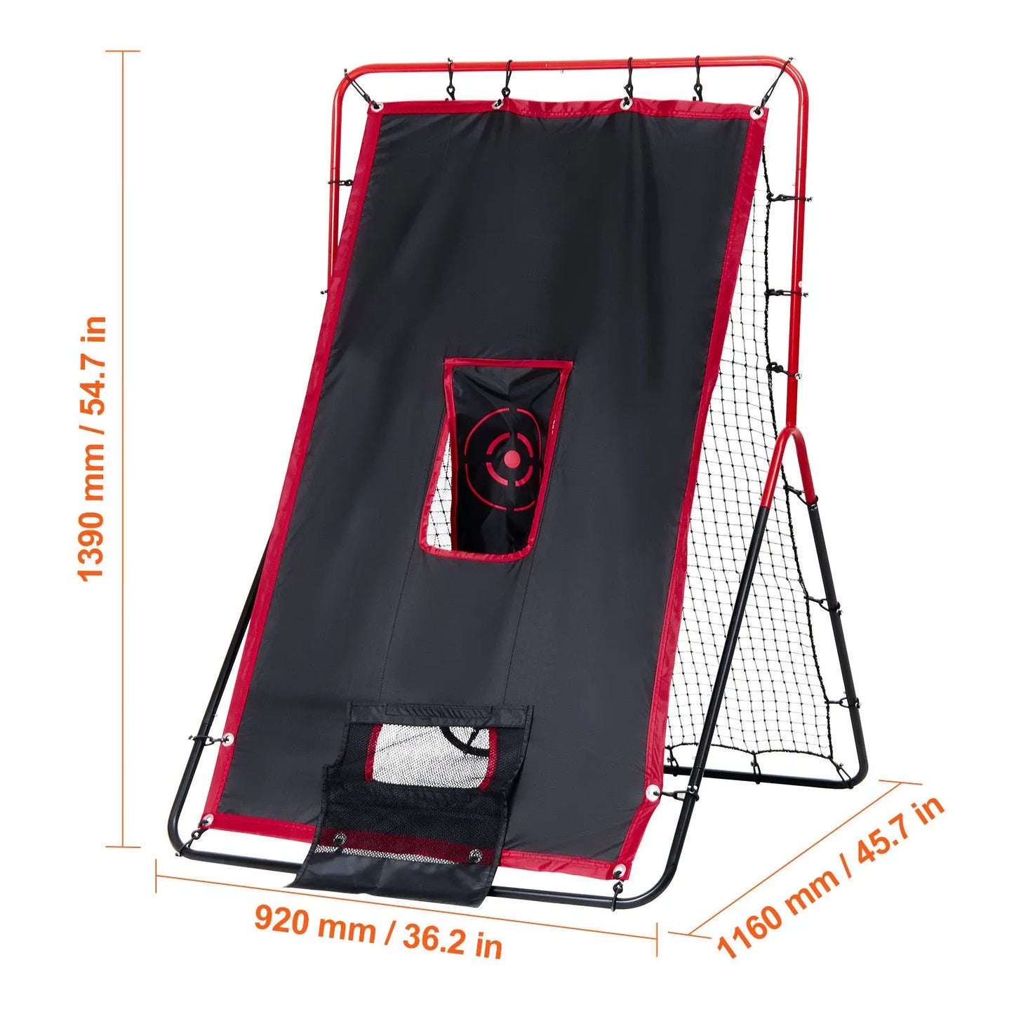 Baseball And Softball Rebounder Net 3.5x4.5 ft 2-in-1 Switch Hitter Pitch - Image 8