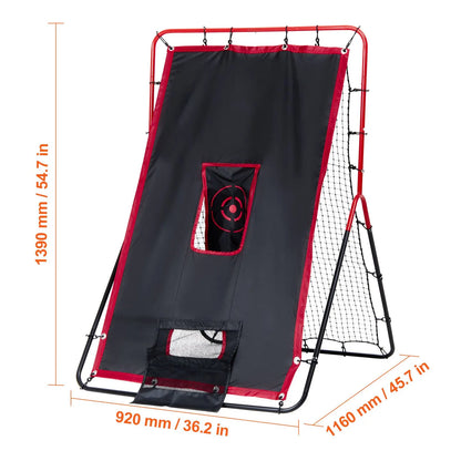Baseball And Softball Rebounder Net 3.5x4.5 ft 2-in-1 Switch Hitter Pitch - Image 8
