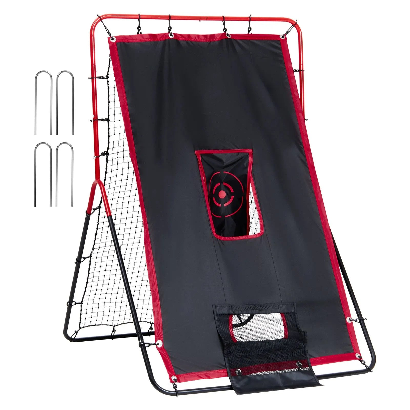 Baseball And Softball Rebounder Net 3.5x4.5 ft 2-in-1 Switch Hitter Pitch - Image 9