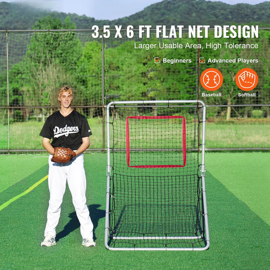 Baseball And Softball Rebounder Net, 3.5 x 6 ft PitchBack Baseball Pitching Nest, Softball Pitchback Net, Fielding Trainer, Bounce Back Net for Fielding/Throwing Practice, 5 Adjustable Angles - Image 2