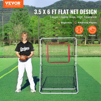 Baseball And Softball Rebounder Net, 3.5 x 6 ft PitchBack Baseball Pitching Nest, Softball Pitchback Net, Fielding Trainer, Bounce Back Net for Fielding/Throwing Practice, 5 Adjustable Angles - Image 2