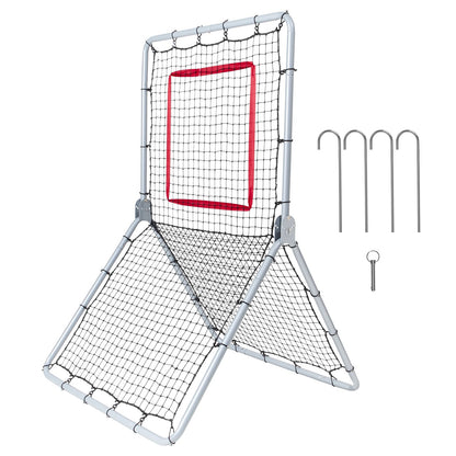 Baseball And Softball Rebounder Net, 3.5 x 6 ft PitchBack Baseball Pitching Nest, Softball Pitchback Net, Fielding Trainer, Bounce Back Net for Fielding/Throwing Practice, 5 Adjustable Angles - Image 9