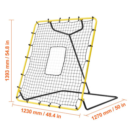 Baseball And Softball Rebounder Net, 4 x 4.5 Feet PitchBack Baseball Nest for Pitching and Fielding Training, Pitch Return Trainer Rebound Net with Pitching Target, 4 Adjustable Angles - Image 8